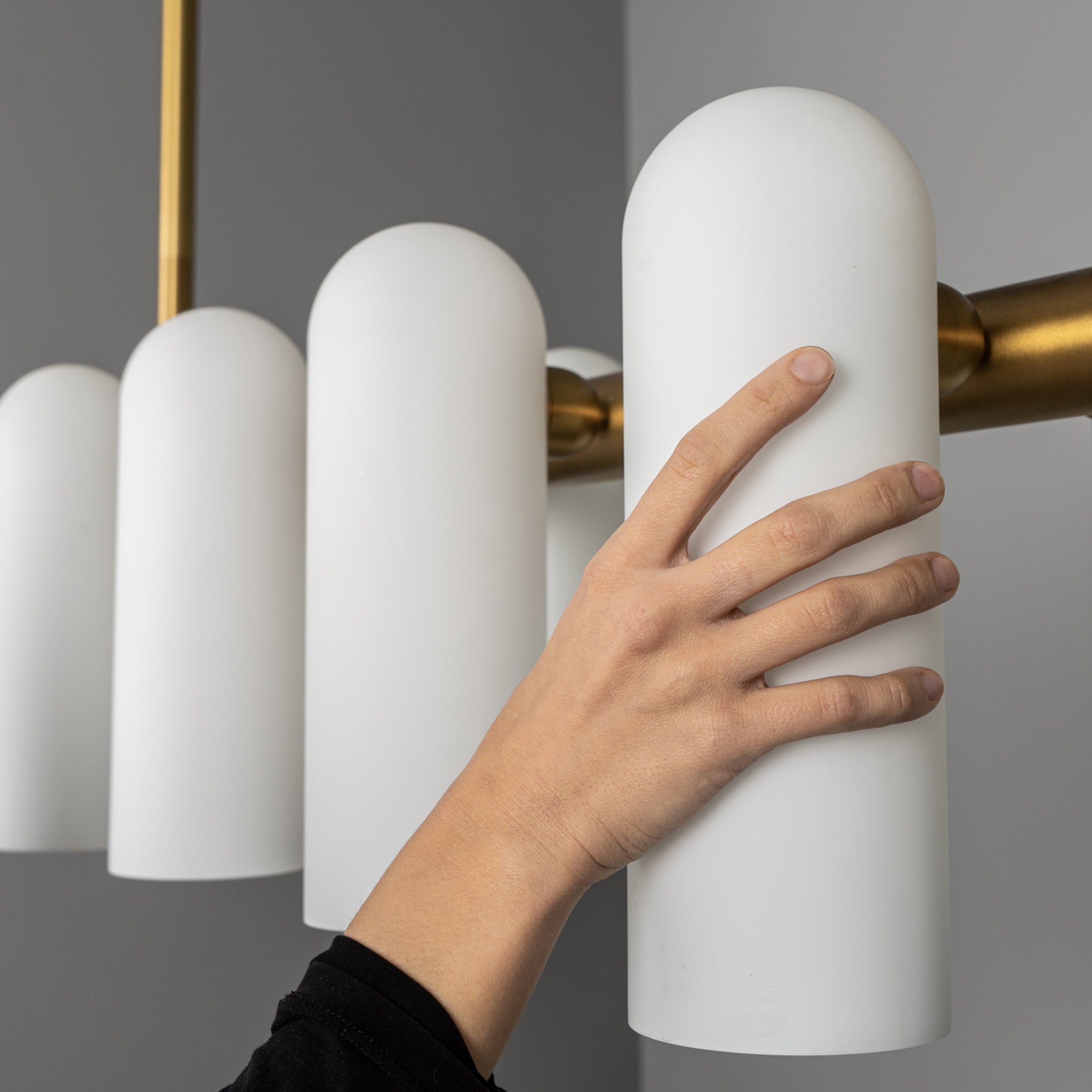 Schwung Odyssey Linear Chandelier Burnished Brass | Small